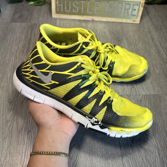 Nike Free Trainer 5.0 University Oregon Ducks Athletic Sneaker Men’s 10 Flywire